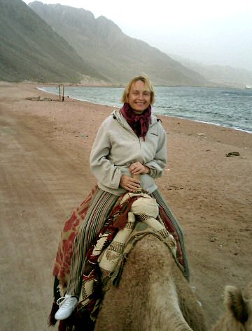 Já na velbloudu mezi skalami Sinajského poloostrova a Rudým mořem 